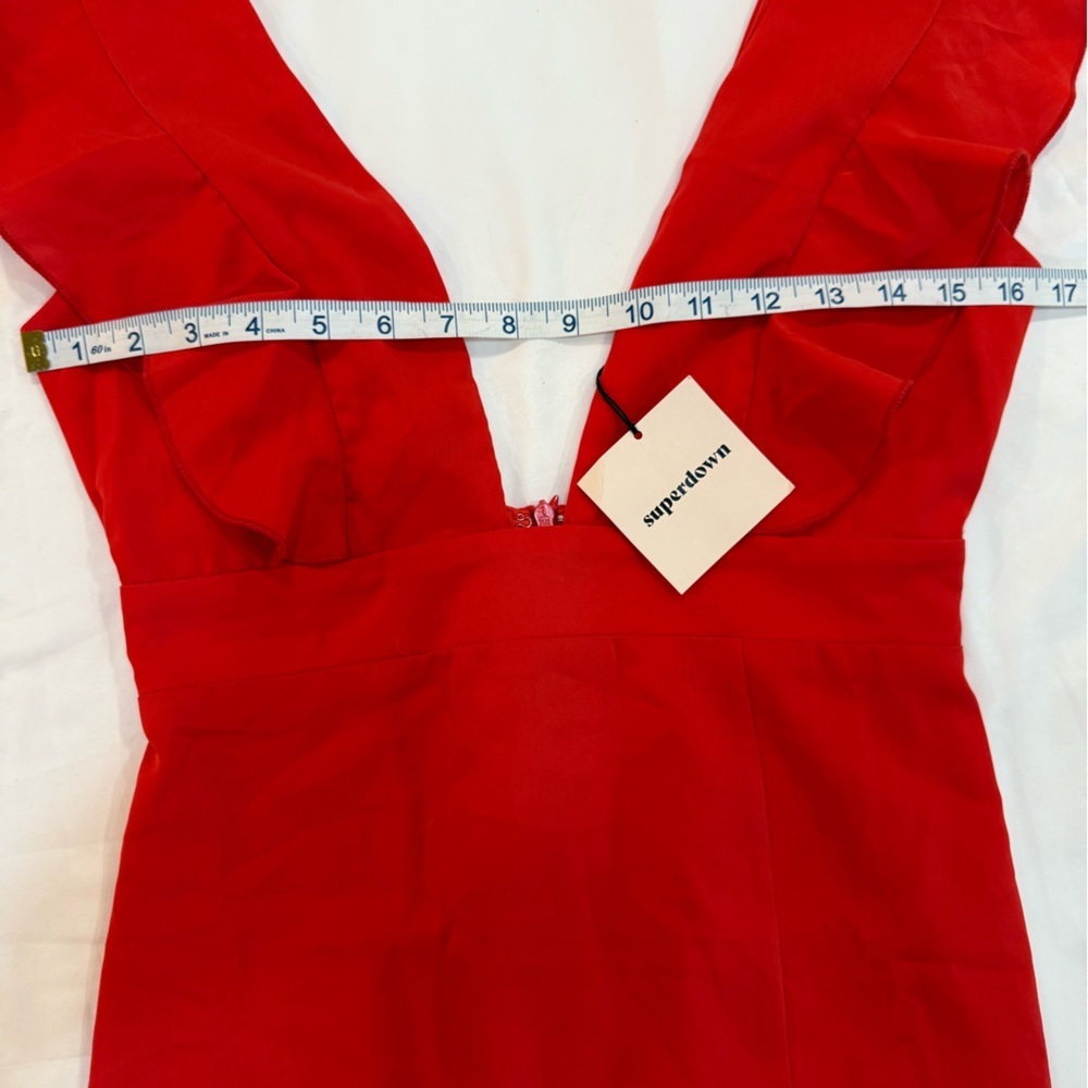 REVOLVE SUPERDOWN Harlow Red Plunging V-Neck Mini Dress NEW W/ TAGS - XS - Picture 8 of 9